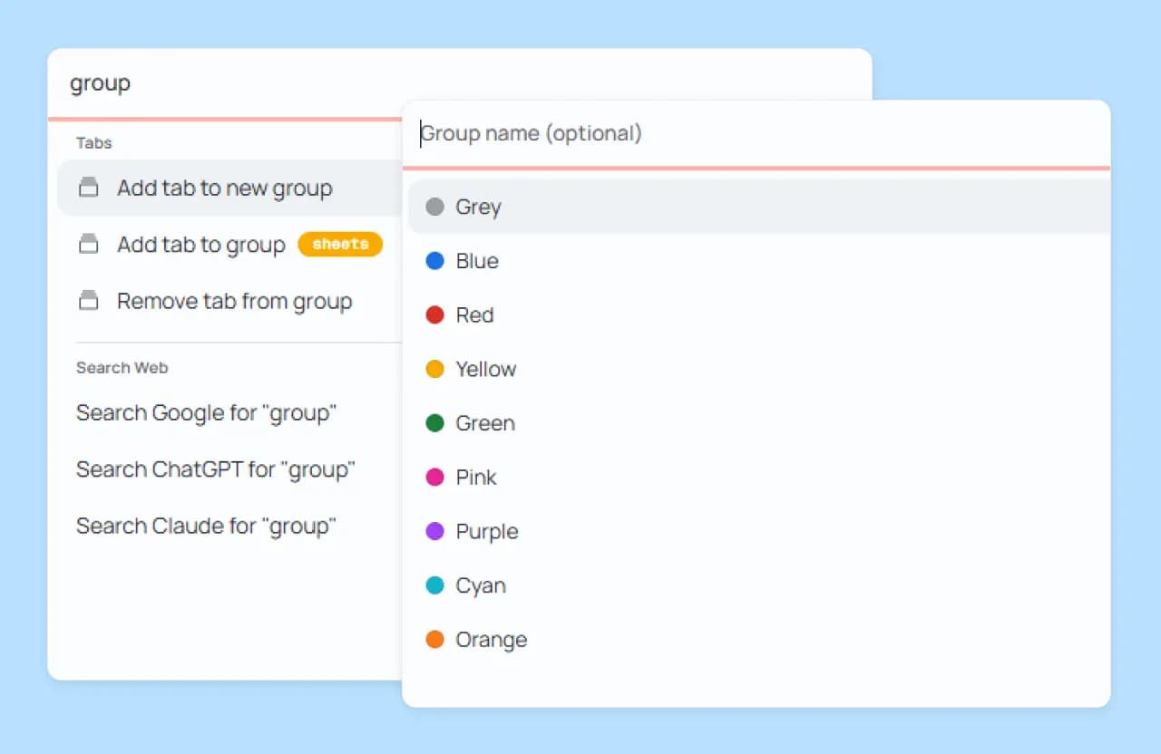 Conduktor tab group management screenshot